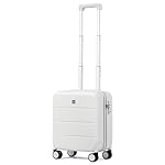 Hanke 16 Inch Underseat Carry On Luggage Suitcase with Spinner Wheels Hard Shell Suitcases Mini Small Carry On Bag for Airline Approved TSA Luggage Lightweight Travel Suit Case Women Men(Smoke White)