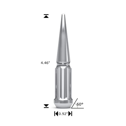 Image of White Knight 3810XL-25AM Chrome 9 /16 inch-18 1-Pc Spline Spike Lug Nut Set with Extra Spline Spike, 25 Pack