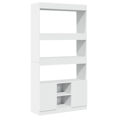 vidaXL Aparador Alto Madera de ingeniería Blanco 92x33x180 cm, librería, Estante y Mueble de Libros, Armario estantería de Libros, librerías