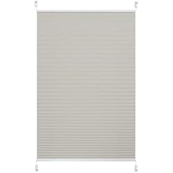 Persianas Japonesas Precio Persiana Térmica Opaca 45x110cm(AnchoxAlto) instalación rápida Cortinas Plisadas Opacas Fijación sin Taladrar para Ventanas, Gris Claro