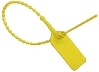 Bridas de seguridad con etiquetas, color amarillo. Paquete de 100 unidades