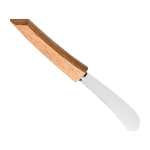 NAMOARLY Stainless Steel Cutlery Butter Cutter Slicer Bakery Cheese Spreader Baking Scrapers Cream Scrapers Cake Scrapers Cream Knives Cream Cheese Portable Butter Spreader Wooden