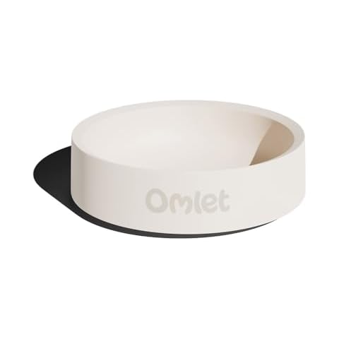 Omlet Melamine Dog Bowl | Suitable for All Breeds | Stylish and Durable | Dishwasher Safe | Engineered to Prevent Spills and Toppling | Small | Chalk White Cover