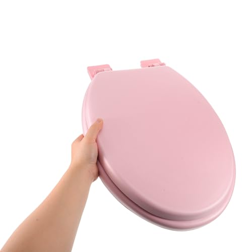 Adiós al frío y los portazos con este asiento de inodoro acolchado rosa 5