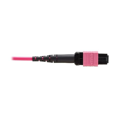 Image of Eaton Tripp Lite Series 4 Meter OM4 50 /125 Fiber Optic Cable, 100G Multimode (12F MPO /MPO-PC Female-to-Female) Type-B Polarity, OFNP Jacket, Magenta, TAA Compliant (N845B-04M-12MTA)