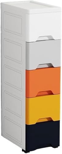 隙間収納 キッチン収納ボックス 収納ボックス 引き出し幅25cm プラスチック製 防水防塵 滑車付き 移動簡単 組み立て簡単 調味料収納 小物収納 (モランディ) 7階25cm*34cm*110cm