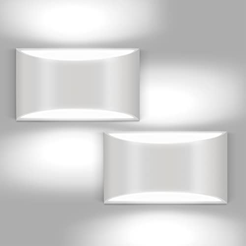 Aiilsmp Modern Led Wall Sconces Set Of Two Aluminum Up And Down Wall Lights Indoor Wall Sconce For Living Room, Bedroom, Hallway Cool White 6000K(With G9 Bulb) #TOP1