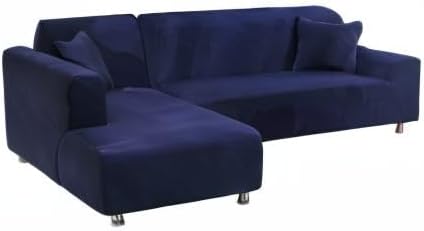 Miniatura 7 de Fundas de Sofá Seccional 2 Piezas Fundas Elásticas para Sofá en Forma de L Sofá Chaise Funda Protectora de Muebles para Niños Perros Mascotas con 2