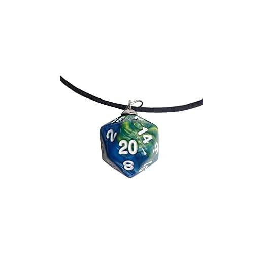 Colgante Dado D20, Joyería Friki, Geek, para los fans del Rol, D&D, DnD, Dungeons & Dragons (GAIA - Verde y Azul)