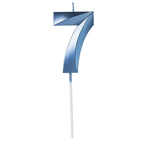 Vela de Aniversário Design Perolizada Azul Nº 7 - Silver Festas