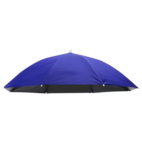 Chapeau parapluie 68cm PATIKIL mains libres bleu marine pour pluie et soleil