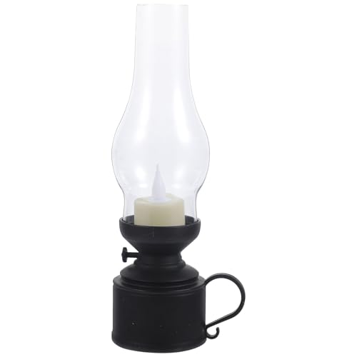 Lámpara de vela LED vintage: ilumina tus noches en el hogar con este farol portátil negro 2