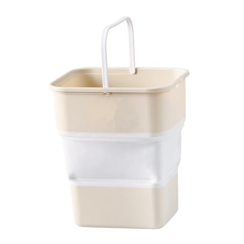 Abaodam 折りたたみ式車用ゴミ箱 車内倒れない小型多目的収納ボックス ベージュ シンプルデザインで車内美化に 車用アクセサリー