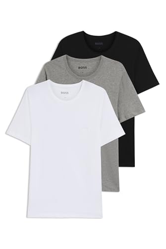 BOSS Mens Regular Fit Crew Neck T-Shirt 3 Pack Short Sleeve