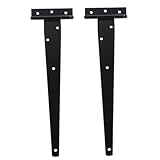 porton madera y hierro forjado Bisagras soldadas: fáciles de instalar y desmontar rápidamente, aptas para abrir y cerrar puertas/portones, bisagras exteriores negras