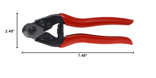 FELCO C7 Swiss Made Cable Cutters – One-Hand Wire Cutters for Bike Brake Lines, Fencing & Electrical Work | Compact Hand Tool with Triangular Hardened Steel Blades, Non-Slip Grip, No-Fray, 7mm