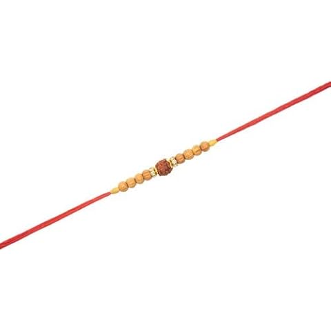 Set of 2 Rakhi Rudraksh golden fancy beads thread Rakhi Raksha bandhan - Rakhi for brother Wrist Band Cover