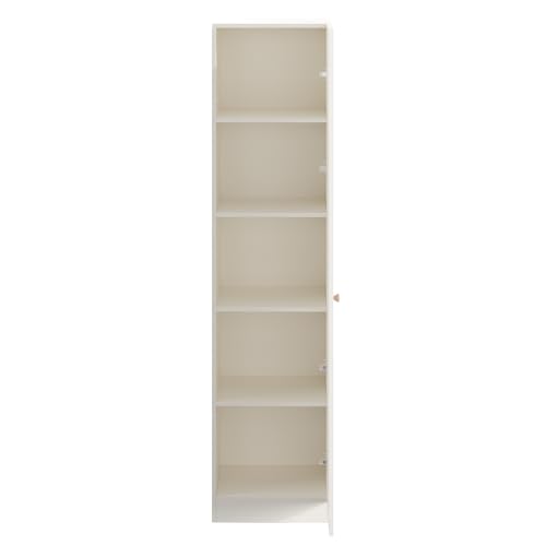 Image of FURNEASER Fanciable Engineering Wood Wardrobe, White | 1 Door, Single Door Cabinet Closet Organizer, 43 x 42 x 180 CM , For Bedroom Living Room