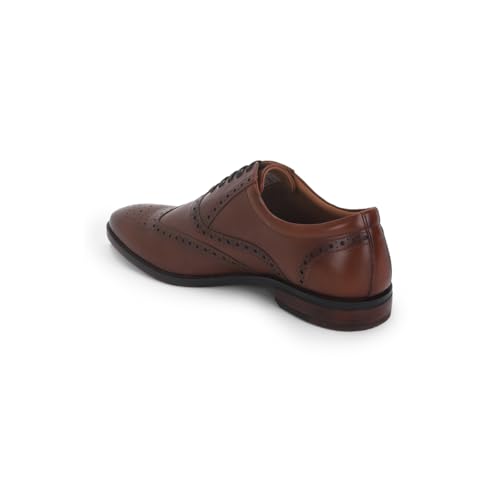 Image of Louis Philippe Men Premium Leather Breathable Lining Material Anti Slip with Heel TPR Sole Formal Oxford Shoes
