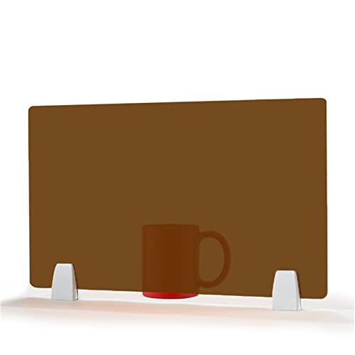 Acryl-Büro-Trennwand, Sichtschutz, 30 x 100 cm, transparent, Schreibtisch-Bildschirm mit 2 Clips, ideal für Studenten und Büroräume, brauner Sichtschutz Zubehör