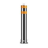 Barreras para parking Bolardo De Seguridad Desmontable De Acero Inoxidable Para Aparcamientos, Poste De Señalización Vial Con Cinta Reflectante De Alta Visibilidad(50x11.4cm/19.7x4.5in)