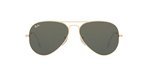 Ray-Ban Unisex Rb3025 Classic Aviator Sunglasses, Gold Black/G-15 Green, 58 mm