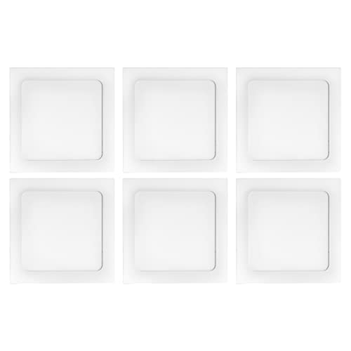 Image of Gesto 6W Square 4.5 Inch Ultra Slim LED Recessed False Ceiling Light for POP Coolday White-Pack of 6
