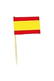  50 pequeñas banderas España con picos para Aniversario y aperitivo