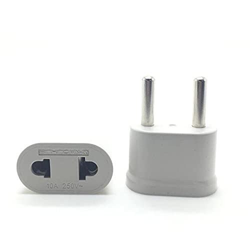 Image of Protium Universal EU-2pin in - 2pin to US AU in-2 pin ac travel power plug charger adapter (for smart power strip, smart plug) - 2 pcs- White