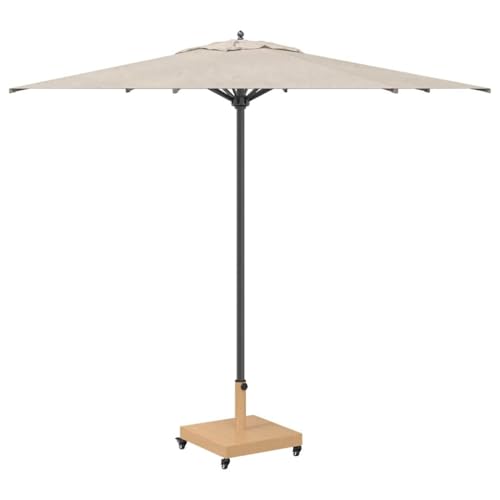 vidaXL Pied de Parasol Bois Clair 45 x 45 x 31,5 cm, Socle Moderne pour Parasol, Support Robuste en Acier, idéal pour Jardins et terrasses, Tient au Frais