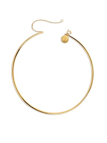 Collier rigide en acier fini plaqué or 18Kt anti-noircissement ajustable