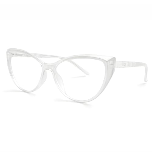 Image of Blue Light Blocking Cat Eye Glasses for Women Transparent Frame Anti UV Protection Zero Power Computer Glasses Lightweight Optical Frame
