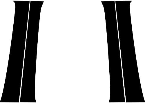 Rvinyl Moldura de ventana de poste de pilar compatible con Toyota Tacoma 2016-2023 (tripulacióndoble cabina), brillante (negro)