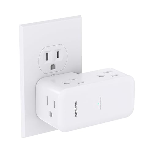 Surge Protector Outlet Extender- with Rotating Plug,6 AC Multi Plug Wall Outlet,4-Sided Outlet...