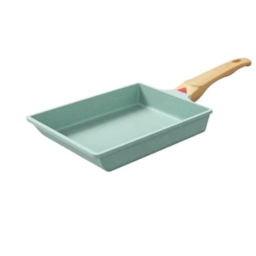 fancyflyグリーンシェフ エッグパン 玉子焼き器 15x20cm IH対応 セラミック加工 内外面こびり付きにくくてお手入れ簡単 有害物質不使用 ダイヤモンド ターコイズ お弁当用 エッグパン 卵焼き器 (グリーン)