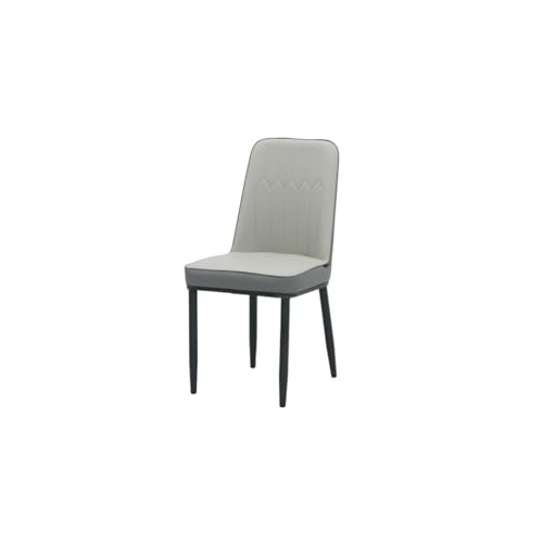 Image of Royaloak Sepang Malaysian Dining Chair | Comfortable Dining Table Chair in Leatherette Upholstery | High Back Stitched Detailing | Cushioned Padding | Ergonomic Design | Powder-Coated Legs