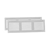 Vent Systems 30 x 10 cm - Packung mit 2 Lüftungsschlitz-Abdeckungen - Weiß – Metall-Luftrücklauf-Grill mit eingebautem Schädlingsschutz