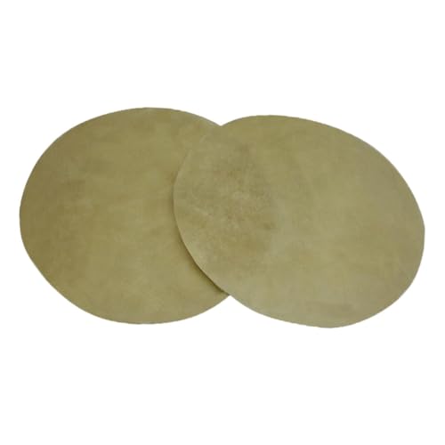 GOOHOCHY 2Pcs Durable Goat Leather Drum Heads Replacement for African Drums Premium Quality Leather for Authentic