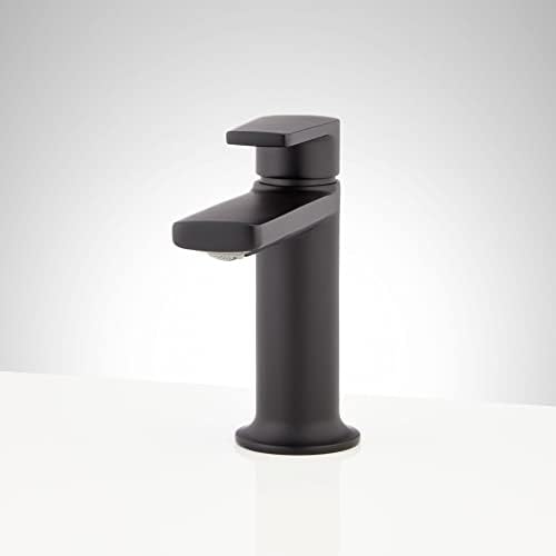 Signature Hardware 482805 Berwyn 1.2 GPM Single Hole Bathroom Faucet with Pop-Up Drain Assembly, Matte Black