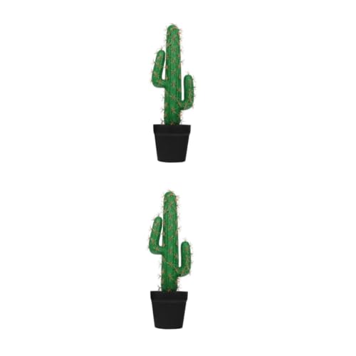 ABOOFAN 2 Piezas Planta En Maceta De Simulación De Cactus. Decoración del Terrario del Desierto Planta De Cactus Falso Plantas De Exterior Artificiales para Porche El Plastico