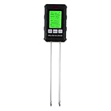 Bodentester 6-in-1 mit hintergrundbeleuchtetem LCD für Temperatur, pH-Wert, Feuchtigkeit...