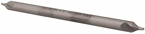 Hertel Combo Drill & Countersink, #4, 5/16" Body Diameter, 118° Angle, Cobalt, 1/8" Point Diameter, Bright Polished Finish, 5" Overall Length