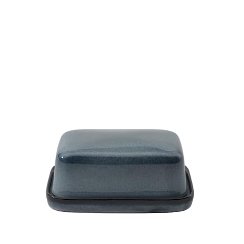 like. by Villeroy & Boch – Lave gris Butterdose Grau, Spülmaschinenfest, Mikrowellensicher, Butterschale, türkiser Butterbehälter, Geschirr, Behälter für Butter, Steingut