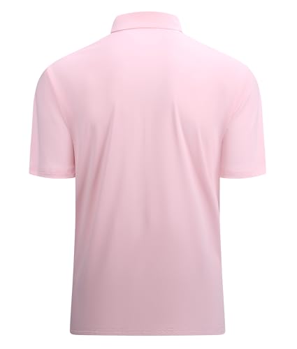 Alex Vando Mens Golf Shirt Moisture Wicking Quick-Dry Solid Short Sleeve Polo Shirts for Men