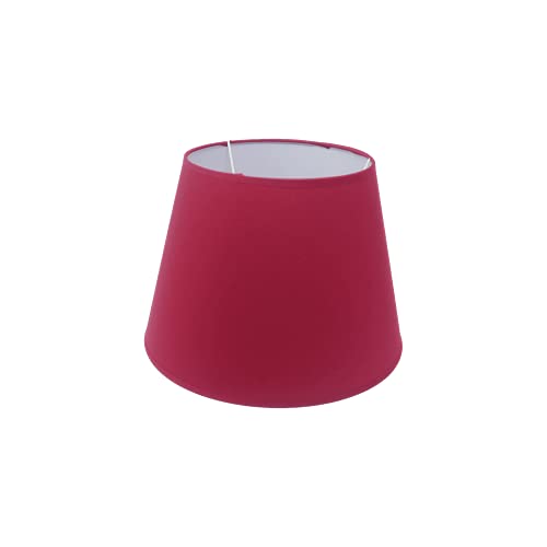 Lampenschirm Stofflampenschirm rund für E14/E27 Fassung H 16 x Ø 20 cm (rot)
