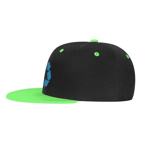 Recycle Symbol Snapback Hat Unisex Adjustable Children Flat Brim Snapback Cap Green3