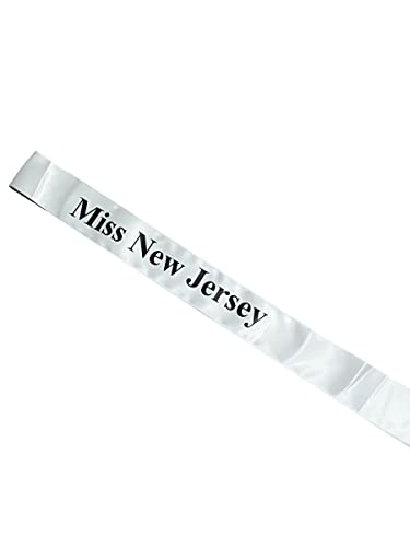 Miss New Jersey Cross Body Pageant Sash With Adjustable Pin #TOP3