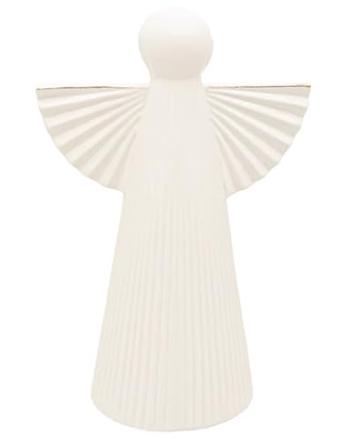 Image of Boston International Christmas Statue Tabletop Figurine Winter Holiday Decorations for Home, 8.25 inch, White & Gold Angel