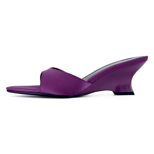 Image of QIV Leopard Kitten Heels Pointed Toe Mule Heels for Women Open Toe Kitten Heel for Party Dressy Wedding