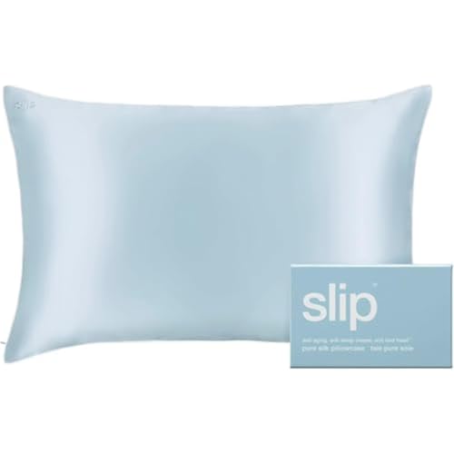 slip The Original Queen Pure Silk Pillow Case - 100% Pure 22 Momme Mulberry Silk - Queen Size Standard Pillow Case - Anti-Aging, Anti-BedHead, Anti-Sleep Crease, Seabreeze (20' x 30')